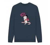 Betty Boop Men's Candy Cane Sweatshirt in Navy | Size: Medium Betty Boop Navy M