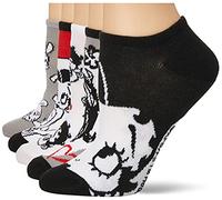 Betty Boop Women's 5 Pack No Show Socks, Black White Multi, 8-10 UK