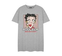 Vanilla Underground Betty Boop Grey Short Sleeve Nightdress | Ivy Park Crew Neck Casual Nightwear | OOP-A-Doop Graphic Cotton Blend Nightie | Cartoon Character Theme | Pullover Sleepwear for Women