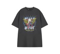 Vanilla Underground Betty Boop Savage Sass Womens Grey Short Sleeved Graphic Tee | Retro Cartoon Casual T-Shirt by Daisy Street | Crew Neck 1977 Tour Design