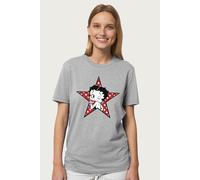Betty Boop Women's Wink Polka Dot Star Relaxed Fit T-Shirt in Mid Grey | Size: Large Betty Boop Mid Grey L