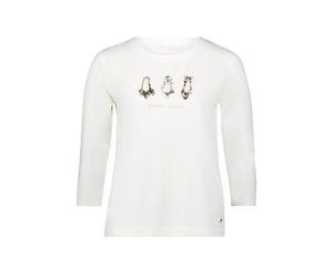 Betty & Co Women's Casual Shirt with Print, Patch Cream/Black, M