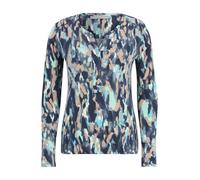 Betty & Co Women's Shirt Kurz 1/1 Arm T, Blue/Camel, M