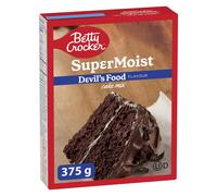 BETTY CROCKER - CAKE MIX - Super Moist Devil's Food Chocolate Flavour, 375 Grams Package of Cake Mix, Baking Mix, Tastes Like Homemade, Easy To Bake