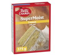BETTY CROCKER - CAKE MIX - Super Moist Lemon Flavour, 375 Grams Package of Cake Mix, Baking Mix, Tastes Like Homemade, Easy To Bake