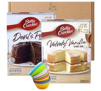 Betty Crocker Chocolate & Vanilla Cake Mix Bundle with Cupcake Moulds