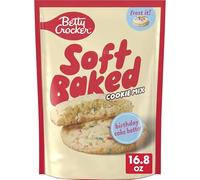 Betty Crocker Soft Baked Cookie Mix, Birthday Cake Batter Flavored, 16.8 oz | Bakes In 15-17 Min, Top With Frosting & Sprinkles For A Birthday Twist, About 25 Servings Per Pouch