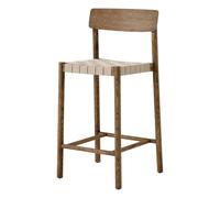 Betty TK12 natural webbing bar stool 65 cm in smoked oiled oak Chêne fumé