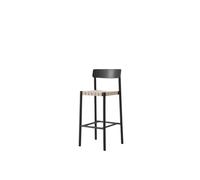 Betty TK15 Bar Stool Black Lacquered Ash/Natural Linen Wicker