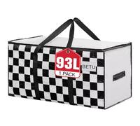 BETU Extra Large Moving Bags Heavy Duty Storage Bags with Zipper Handles, 1 Pack Clothes Storage Totes Bins Packing Moving Boxes, Moving Supplies for College Dorm Essentials, Space Saving,White Plaid