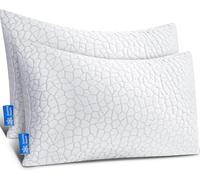 BETU Pillows 2 Pack - Adjustable Shredded Memory Foam Cooling Bed Pillows for Neck & Shoulder Support - Orthopaedic Pillows for Side, Back & Stomach Sleepers with Removable Breathable Cover