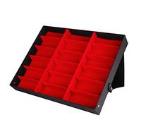 Betued Luxury Eyeglass Organizer - 18 Grids Glasses Display Storage Cases Sunglasses Box with Foldable Lid, Large Capacity Storage Box