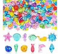 BETURETOP 450 PCS Mini Seashell Figures, Tiny Ocean Animal Figures to Hide, Miniature Sensory Bin Fillers Diving Gems Vase Fillers for Fish Aquarium Fairy Garden Desk Decorations