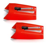 Betus Record Player Needle 2-Pack - Red Diamond Turntable Stylus for Enhanced Audio - Universal Fit for Crosley, ION, Victrola Phonographs