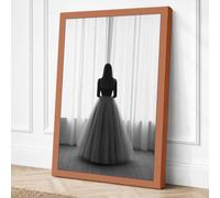 Between Curtains Minimalist Canvas Wall Art Print 36x24 Inch (91 x 61 cm)