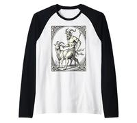 Between Mischief and Menace Demonic Illustration Raglan Baseball Tee