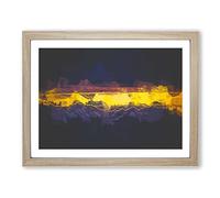 Between The Earth & Sky In Abstract Modern Art Framed Print | A4 Oak Framed Wall Art | Ready to Hang | Abstract Landscape Picture | Living Room Bedroom Lounge Office