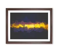 Between The Earth & Sky In Abstract Modern Art Framed Print | A4 Walnut Framed Wall Art | Ready to Hang | Abstract Landscape Picture | Living Room Bedroom Lounge Office
