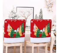 Betylifoy 4PCS Christmas Chair Covers XMAS Dining Chair Back Covers Red Christmas Chair Slipcovers Santa Hat Chair Protector for Christmas Party Festival Hotel Decoration