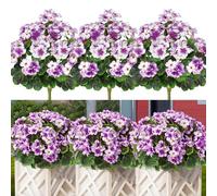 Betylifoy Artificial Geraniums for Outdoors 17.3 Inch Artificial Flowers 3 Bundles Silk Flowers Fake Outdoor Flowers Artificial Plants UV Resistant for Home Garden Vase Table Centerpiece (Purple)