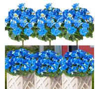 Betylifoy Artificial Geraniums for Outdoors 17.3 Inch Fake Geraniums Flowers 3 Bundles Faux Silk Geranium Flowers Artificial Plants Outdoor UV Resistant for Home Garden Vase Window Table Centerpiece