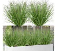 Betylifoy Outdoor Artificial Plants 12PCS Faux Plants Shrubs Fake Plant Artificial Wheat Grass Plant Artificial Greenery Stems for Indoor Outdoor Window Box Garden Decor, 20IN (12, Dark green)