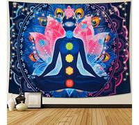 Betylifoy Seven Chakra Tapestry Colorful Psychedelic Mandala Tapestry Yoga Meditation Tapestry Wall Hanging Indian Hippie Tapestry Wall Art Decor for Bedroom Living Room (58"x79"(148x200cm))