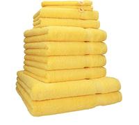 Betz 10 Piece Towel Set PREMIUM 100% Cotton 2 Wash Mitts 2 Guest Towels 4 Hand Towels 2 Bath Towels color yellow