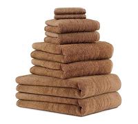 Betz 8 Piece Towel Set DELUXE 2 Bath Sheets 90x140 cm 2 Bath Towels 70x120 cm 2 Hand Towels 50x85 cm 2 Face Cloths 30x30 cm 100% Cotton color mocha