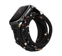 beu1st Compatible with Apple Watch Band 40mm Women Series 8/7/6/SE, Multilayer Wrap Boho Dressy Bracelets Suede Leather Strap Replacement with Adjustable Clasp for iWatch 41mm/38mm Series 5/4/3/2/1