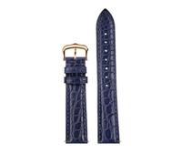 BEUAOCK 16 17 18 19 20 21 22mm Black Blue Brown Crocodile Watch Strap Compatible With CARTIER CLÉ DE Bracelet Leather Watchband(Blue rosegold pin,16mm width)