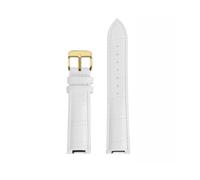 BEUAOCK 20 * 12mm Notched Cowhide Watch Strap Compatible With Michael Kors Compatible With Watch MK6985 6986 2425/2433 2277 Watch Band Men And Women Leather Bracelet(A-white-gold)