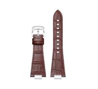 BEUAOCK Compatible With 1853 Tissot Watch Strap Super Player PRX T137.407 T137.410 Leather Watchband T137 Men's Blue Green Bracelet 12mm(Brown-silver)