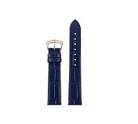 BEUAOCK Compatible With Cartier Santos-Dumont Key Women's Leather Watch Strap Ultra-Thin Quick-Release Leather Band 15mm 17mm 18mm 20mm(Blue-rose,15mm)