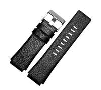 BEUAOCK Compatible With Diesel DZ1089 DZ1123 DZ1132 Black Watch Band Mens Strap Substitute Convex Mouth Strap 30 * 22mm(Black silver,30mm-22mm)