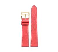 BEUAOCK Compatible With Hermès H-hour, The H-hour Watch Strap Leather Hermès Orange, Gold Brown And Elephant Gray Watchband(Red White -G,20mm)