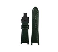 BEUAOCK Compatible With Versace Large Dial Watch band VBR 8545 Notched Men's and Women's Leather Strap Accessories 26MM Calfskin Bracelet(Green-black)