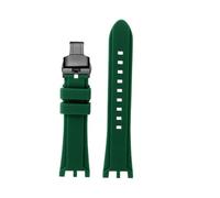 BEUAOCK Compatible With Versace V-Race Dual GMT 29G Watch Replacement Strap Curved End Silicone Band For Men Luxury Watch Modification Accessory(A green-black)