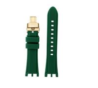 BEUAOCK Compatible With Versace V-Race Dual GMT 29G Watch Replacement Strap Curved End Silicone Band For Men Luxury Watch Modification Accessory(A green-gold)