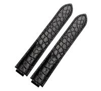 BEUAOCK Crocodile Leather Watch Strap Compatible With Cartier Blue Balloon WSBB0025 W69012Z4 14-8mm 16-8mm 18-11mm 20-12mm 22-14mm Convex Watchband(Black no buckle,18-11mm)