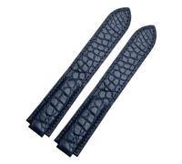 BEUAOCK Crocodile Leather Watch Strap Compatible With Cartier Blue Balloon WSBB0025 W69012Z4 14-8mm 16-8mm 18-11mm 20-12mm 22-14mm Convex Watchband(Blue no buckle,14-8mm)