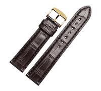 BEUAOCK Crocodile Strap Compatible With Longines Patek Philippe PP Calatrava 5227 5296 BREGUET Classique Bracelet Brown Watchband Belt(Dark Brown-Glod,19mm)