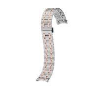 BEUAOCK Curve End Stainless Steel Bracelets Watch Strap Compatible With 1853 Tissot Tourelles T099 Steel Band Men T099407A 408A Metal Wristband(Silver Rosse Gold)