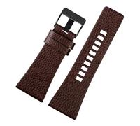 BEUAOCK Leather Watchband Compatible With Diesel Watch Belt DZ7257 1657 4323 7314 7313 7371 Leather Watch Chain Black 22 24 26 28 30 32mm(A-Brown black,30mm)