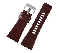 BEUAOCK Leather Watchband Compatible With Diesel Watch Belt DZ7257 1657 4323 7314 7313 7371 Leather Watch Chain Black 22 24 26 28 30 32mm(B-Dark brown silver,28mm)