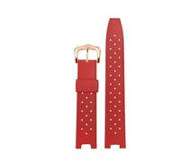 BEUAOCK Rubber Watch Strap Compatible With Cartier Pasha Series Watchband Notched Wristband Bracelet 20 * 10mm 20 * 12mm 20 * 15mm Men's Accessories(Red rosegold,20mm-15mm)