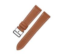 BEUAOCK Watch Accessories 16mm 17mm20mm Top Layer Leather Belt Compatible With Hermes Hour HH1.201 H210 H510 H501 Texture Watchbands(Yellow,16mm)