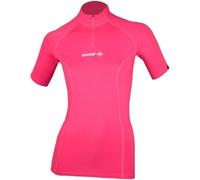 Beuchat Women's Blue Rashguard Atoll Zip Shirt Anti-UV-Slim Fit-Anatomic-Elasthane-Ultra-Slim Flexible and Comfortable-Flexible, XXL