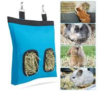 beueyfr Rabbit Hay Feeder Bag, Guinea Pig Hay Feeder Holder,Blue Hanging Feeding Hay for Small Animals 600D Oxford Cloth Fabric