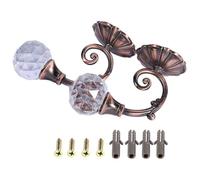 Beufee 2Pcs Curtain Tiebacks, Metal Curtain Holdbacks with Crystal Ball, European Drapes Clips, Rope Holdbacks for Window Decorative (Red Bronze), 4 * 6.2cm